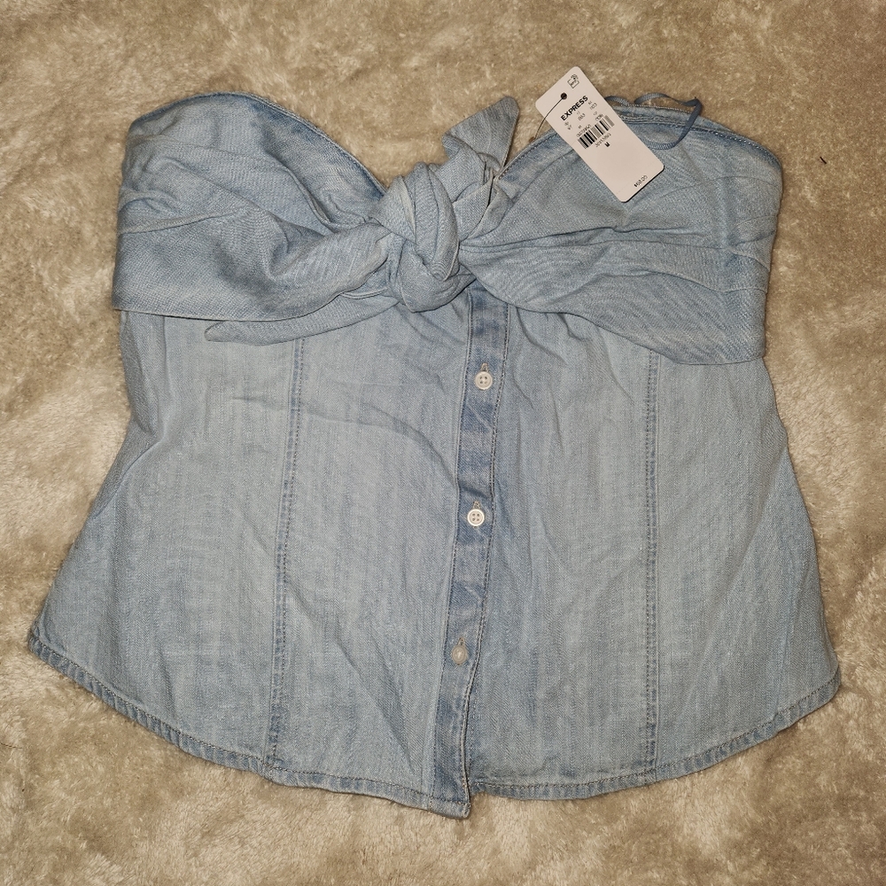 Express Jean Strapless Top